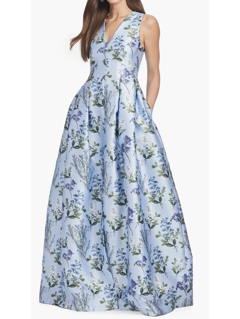 New Sachin Babi Brooke Floral Sleeveless Mikado Gown FREESIA FOREST Sz 4 $875